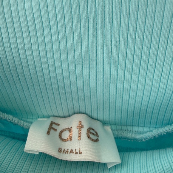 Fate Aqua Ribbed Fabric - Picture 5 of 6